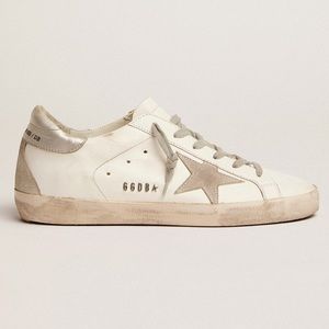Women’s Super-Star sneakers with silver heel tab & metal stud lettering